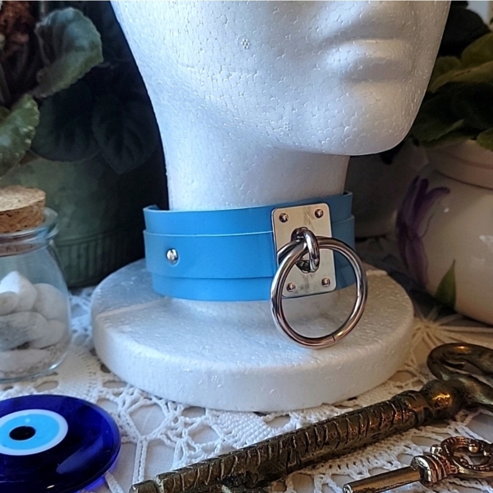 Blue Collar Choker with Ring
